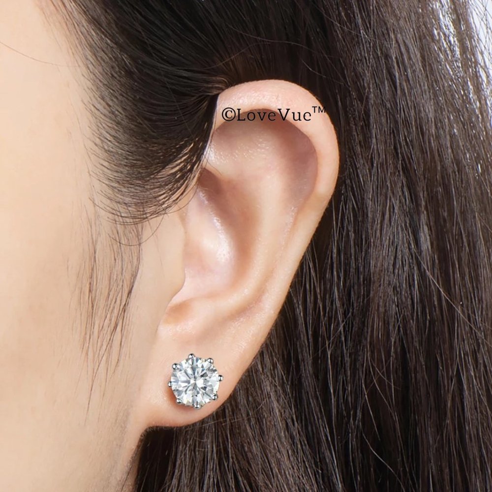 Certified 4ct. t.w. Diamond Solitaire 8-prong Stud Earrings - Picture 7 of 15